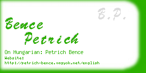 bence petrich business card
